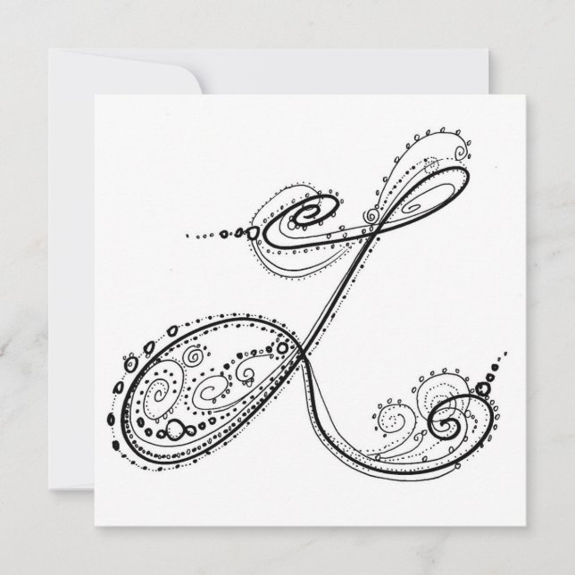 Carte Alphabet Fancy™ par l'artiste Kathi Quinn Letter L (Devant)