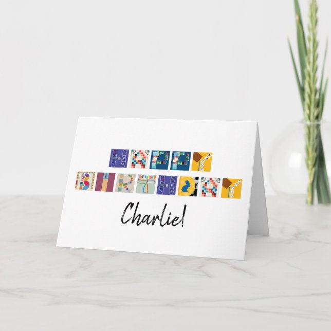 Carte Alphabet Joyeux Anniversaire du jeu de socié (Devant)
