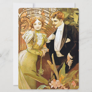 Carte Alphonse Mucha Flirt Vintage Art romantique Nouvea
