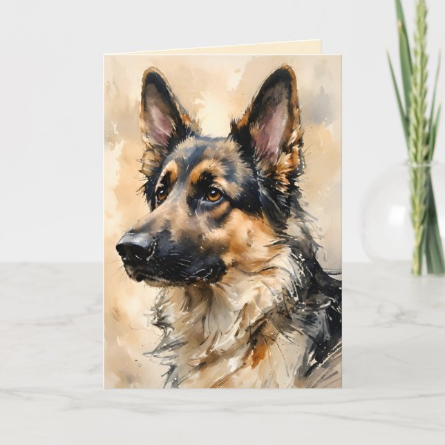 Carte Alsation German Shepard Dog Art Design Card (Devant)