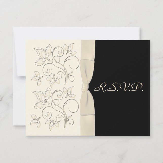 Carte alternative ivoire et noir R.S.V.P. (Devant)