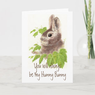 Carte Always be my Hunny Bunny Rabbit Quota Frosted