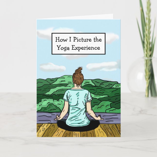 Carte Amabilité Drôle Du Yoga En Pensant À Vous (Devant)
