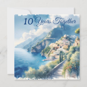 Carte Amalfi Positano Romantique Voyage Anniversaire Cad