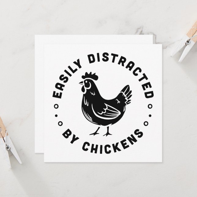 Carte Amant de poulet drôle maman ferme pays fille citat (Devant/Arrière en situation)