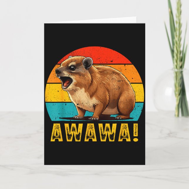 Carte Amant de Rock Hyrax Awawa Groundhog drôle Die  (Devant)