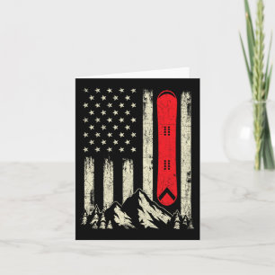 Carte Amant du snowboard - Drapeau américain Snowboardeu