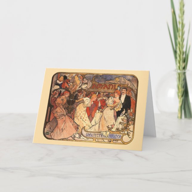 Carte Amants, Alphonse Mucha (Devant)