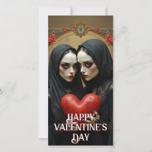 Carte Amants gothiques sombres au cœur cramoisi