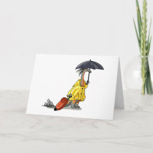 Carte Amargasaurus Portant Un Parapluie Et Une Valise.