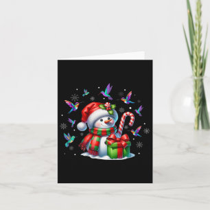 Carte Amateur d'oiseaux Colibris Bonhomme de neige Chape