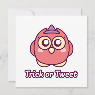 Carte Amateur d'oiseaux Halloween Chouette Sorcière Mign