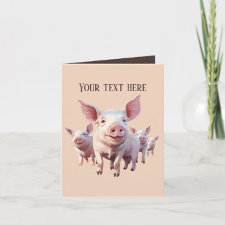 Carte Amateurs de porc mignon ajouter un message