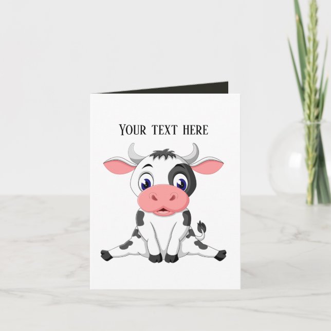 Carte Amateurs de vache mignonne personnalisable (Devant)