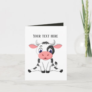 Carte Amateurs de vache mignonne personnalisable
