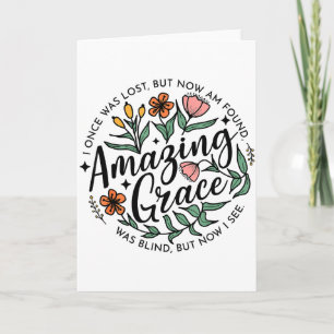 Carte Amazing Grace Fleur Sauvage Chrétien Jésus Heureux