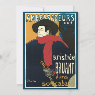 Carte Ambassadeurs, Aristide Bruant par Toulouse Lautrec