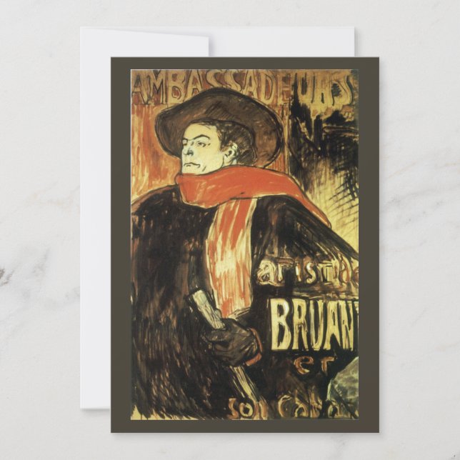 Carte Ambassadeurs, Aristide Bruant par Toulouse Lautrec (Devant)