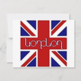 Carte Ambigramme "Londres" sur le drapeau britannique