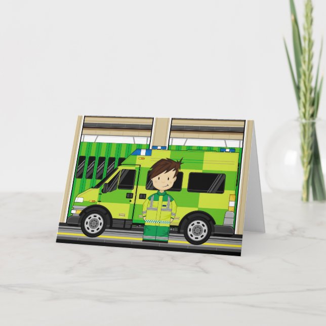 Carte Ambulance de dessin et EMT (Devant)