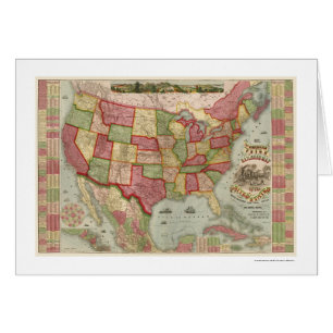 Carte américaine 1872 de chemin de fer des