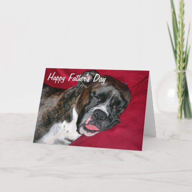 Carte American Boxer Happy Fête des pères (Devant)