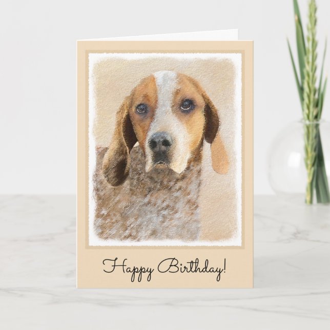 Carte American English Coonhound Paining - Art original (Devant)