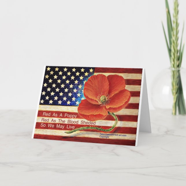 Carte American Flag avec une citation inspirante (Devant)