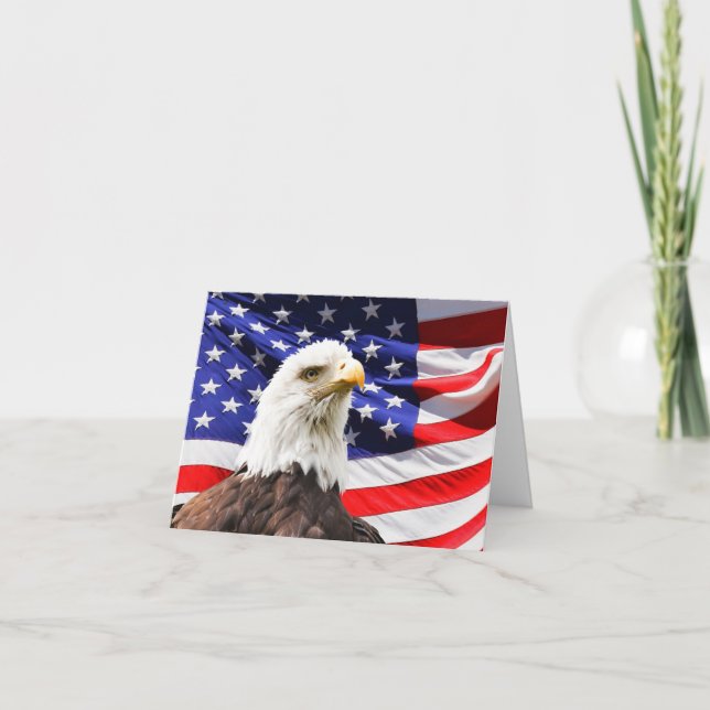 Carte American Flag et Bald Eagle (Devant)
