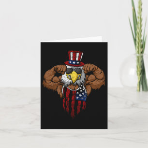 Carte American Flag Muscular Bald Eagle Bike Flexing Unc