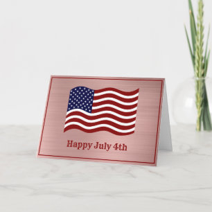 Carte American Flag Rose Gold 4 juillet