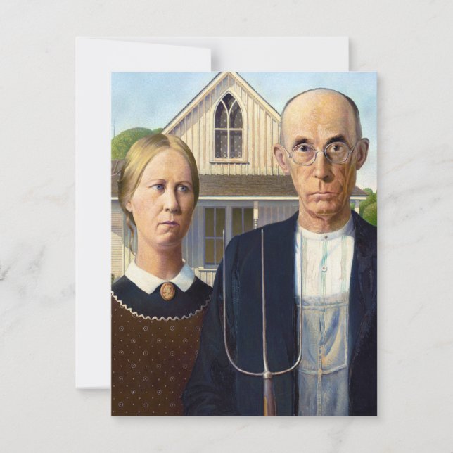 Carte American gothique classique peinture Grant Wood (Devant)