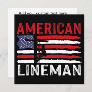Carte American Lineman Electric Cable Patriotic USA Flag
