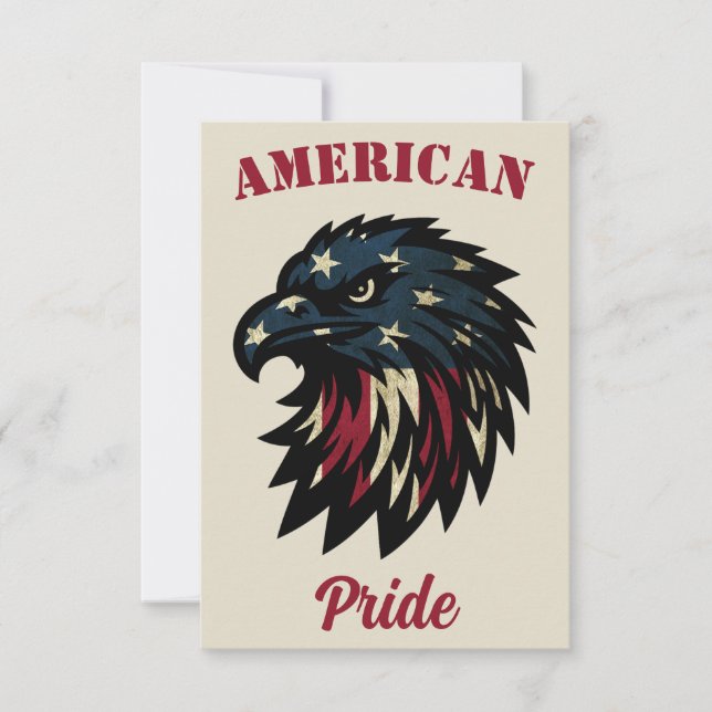 Carte American Pride, Aigle bleu rouge patriotique (Devant)