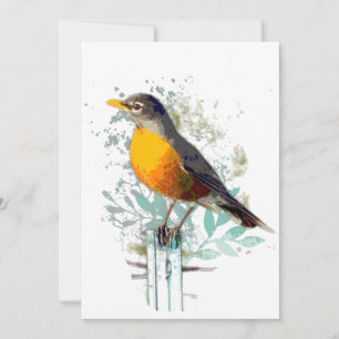 Carte American Robin Garden Bird Wildlife Nature Pos d'a