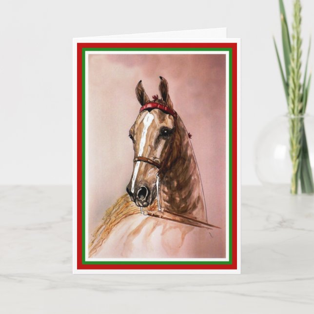 Carte American Saddlebred Horse Christmas (Devant)