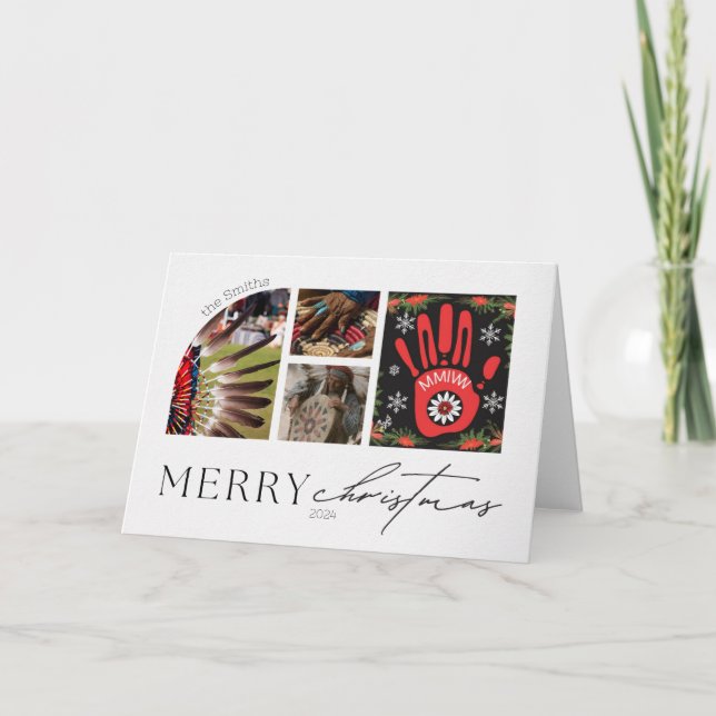 Carte Amérindien MMIW Accueil personnalisé de Noël (Devant)