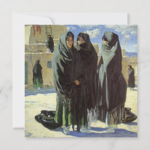 Carte Amérindien vintage, Taos Girls par Walter Ufer