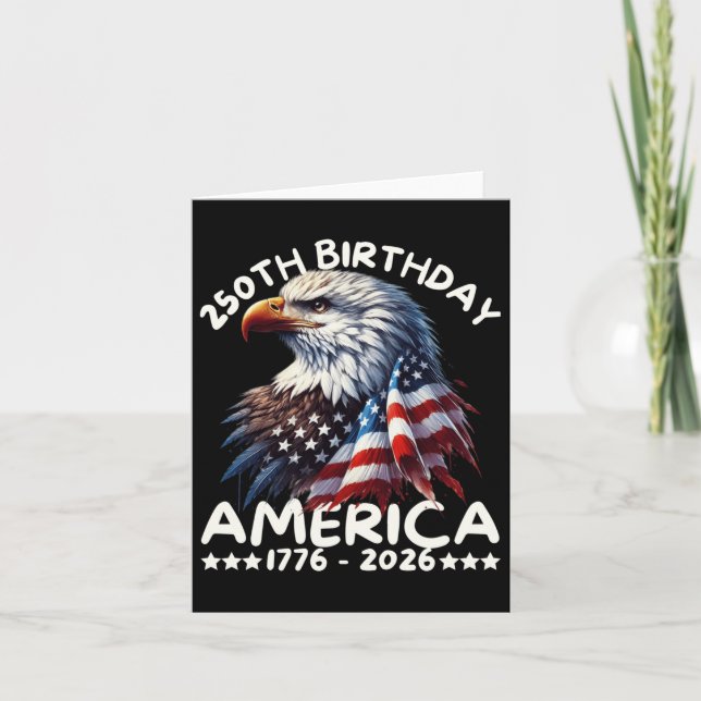Carte Amérique 250e anniversaire Eagle Us Drapeau Juille (Devant)
