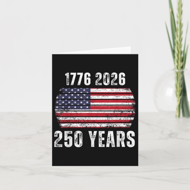 Carte Amérique 250e anniversaire Us Drapeau Happy 250 an (Devant)