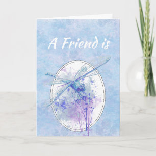 Carte Ami Anniversaire Bleu Dragonfly Aquarelle Art