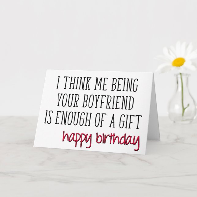 Carte Ami Anniversaire, Drôle, Assez D'Un Cadeau (Petite plante)