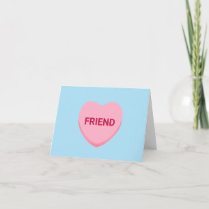 Carte Ami cœur de conversation bleu rose Saint-Valentin