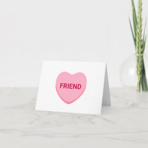 Carte Ami conversation rose blanc coeur Valentine's