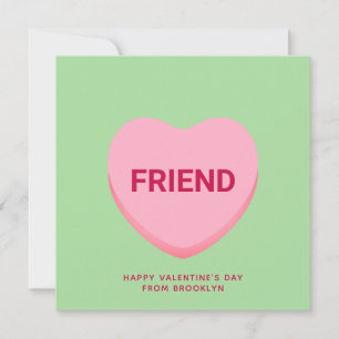 Carte Ami conversation verte coeur Saint Valentin