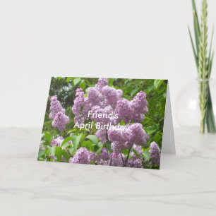 Carte Ami d'avril Anniversaire belle Lilacs