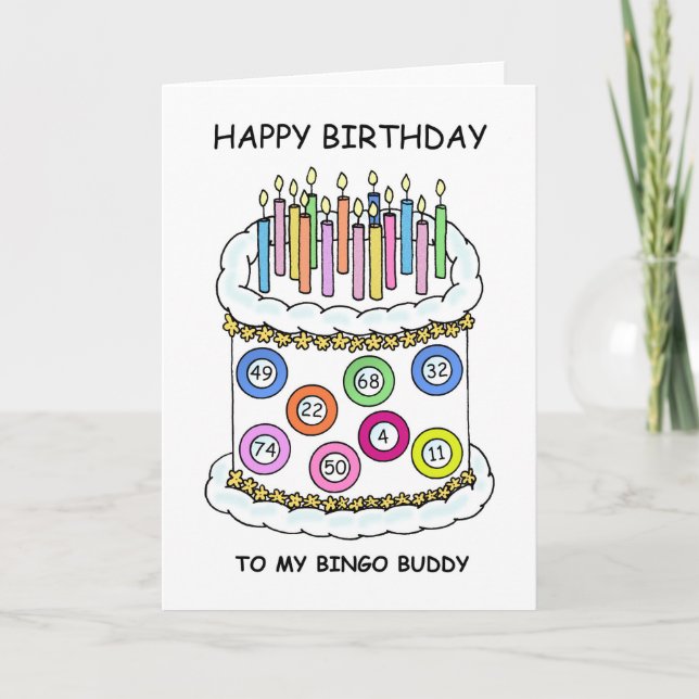 Carte Ami de bingo-test de joyeux anniversaire (Devant)