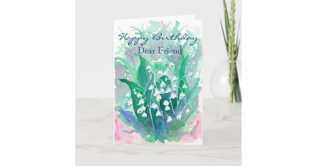 Carte Ami De Joyeux Anniversaire Du Muguet Cher Zazzle Ca