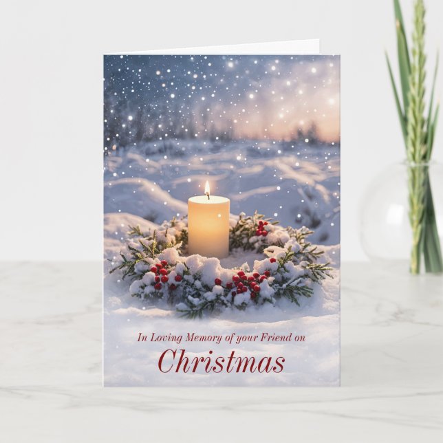 Carte Ami en souvenir Noël avec le mémorial (Devant)