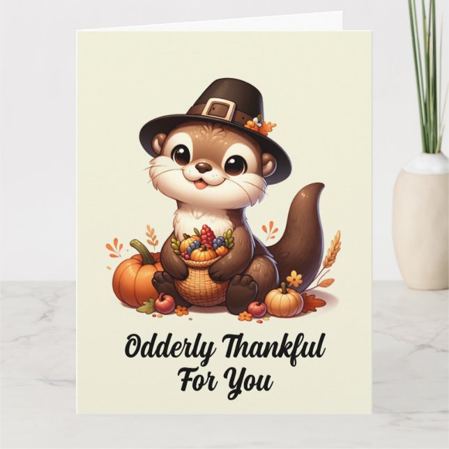 Carte Ami Fantastique Thanksgiving Otter (Devant)